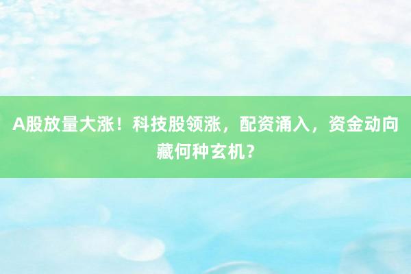 A股放量大涨！科技股领涨，配资涌入，资金动向藏何种玄机？