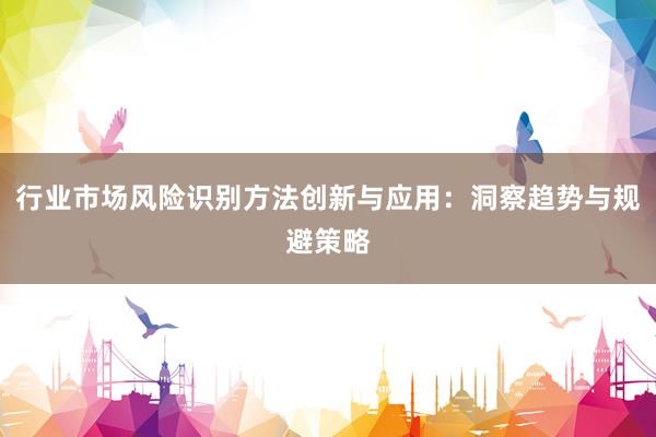 行业市场风险识别方法创新与应用：洞察趋势与规避策略