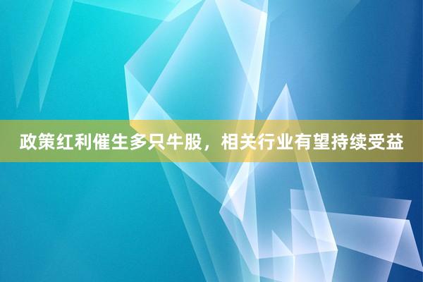 政策红利催生多只牛股，相关行业有望持续受益