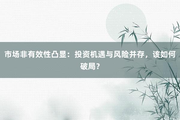 市场非有效性凸显：投资机遇与风险并存，该如何破局？