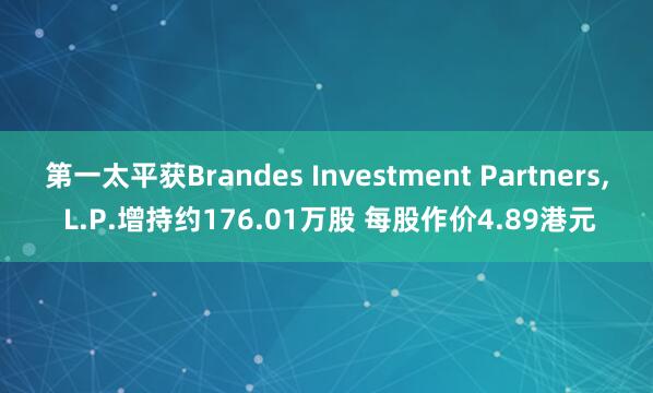 第一太平获Brandes Investment Partners, L.P.增持约176.01万股 每股作价4.89港元