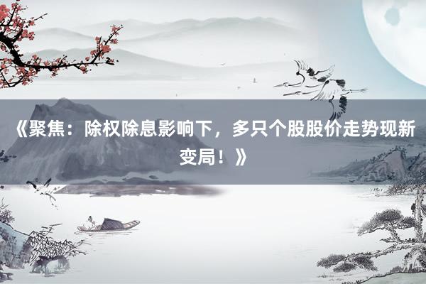 《聚焦：除权除息影响下，多只个股股价走势现新变局！》