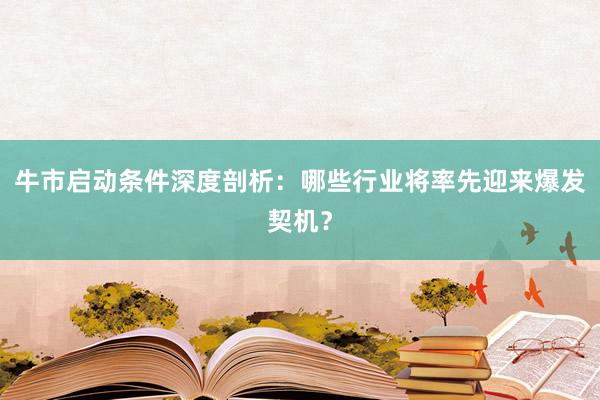 牛市启动条件深度剖析：哪些行业将率先迎来爆发契机？
